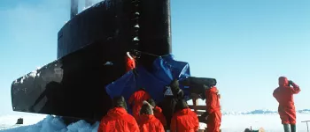 Submarine in arctic sea ice Submarine in arctic sea ice